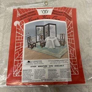 Create Your Own Miniature Chinoiserie Screen Needlepoint Kit 1977 Doll House